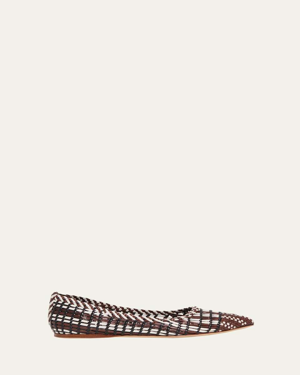 Aurora Woven Leather Ballerina Flats